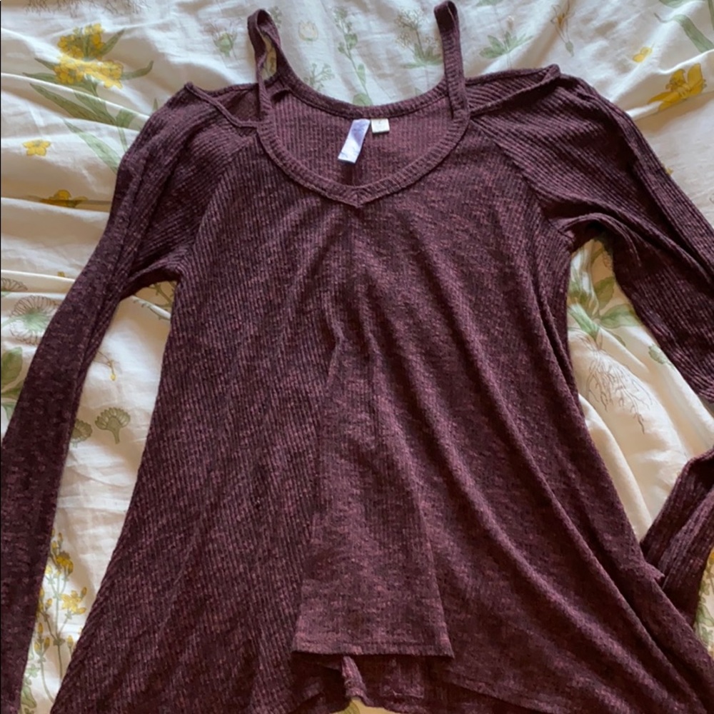 Maroon off the shoulder sweater